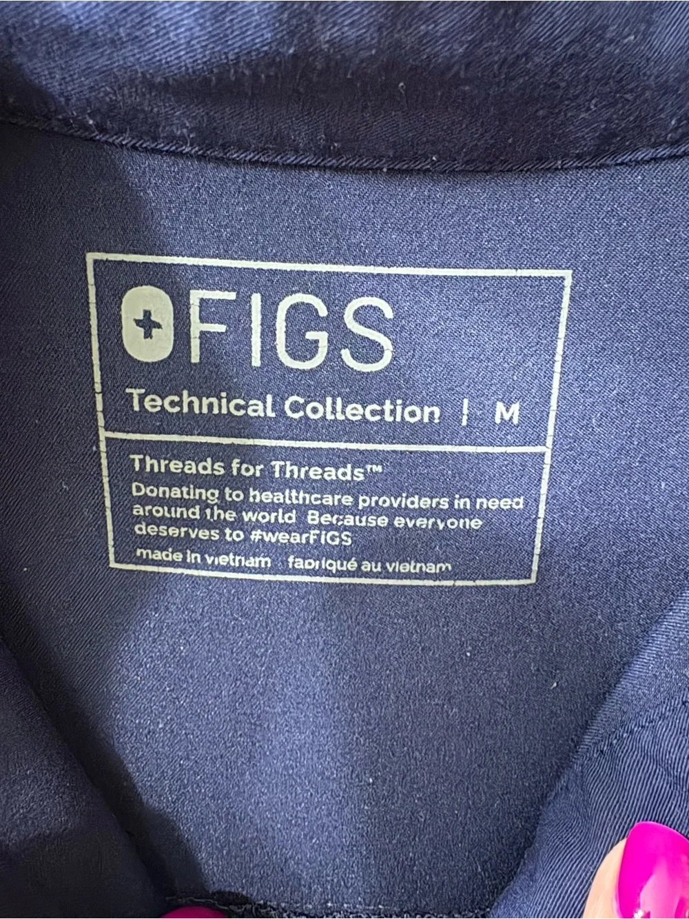 Figs Navy Rafaela Short-Sleeve V-Neck Scrub Top M - Picture 5 of 8